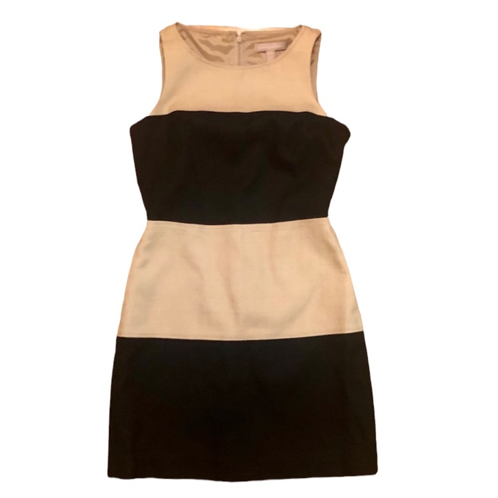 Banana Republic Black & tan dress with pockets, size 2P